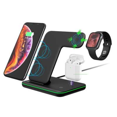 3 in 1 top quality Fast qi 10W fast Wireless Charger Stand for iphone apple watch AirPods