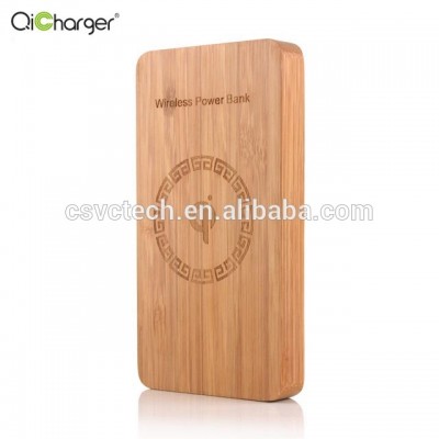 wholesale Waimaotong 2020 new 6000MAH Wood Wireless Power Bank qi