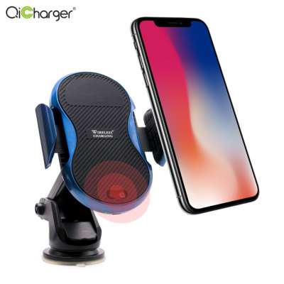 Qi Wireless Car Charger Auto Intelligent wireless power bank Fast Charging Car Phone Holder