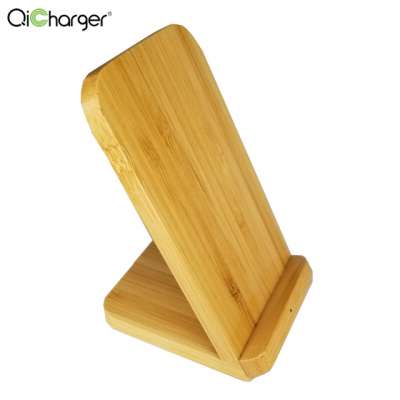 10W Qi Fast Wireless Charger for Samsung S20 S10 S9 S8 Wooden wireless Charging Stand For iPhone 11 Pro