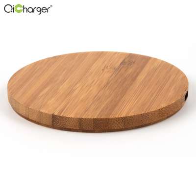 Best quality Custom logo bamboo charging fast qi bamboo wireless charger wooden