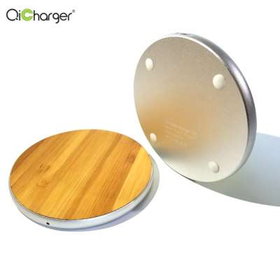 Best quality bamboo wood 10W qi fast charger wireless china factory