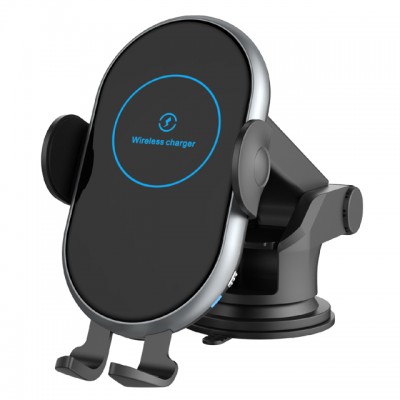 New design low price 15W Fast QI Wireless Charger Car Phone Holder Smart Touch Wireless Charging for iPhone 11