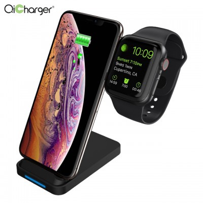 2020 Cell Phone Universal Fast 10W Qi Induction charge 2 In 1 Smart Magnetic Wireless Charger Stand for Iphone